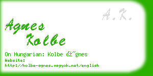 agnes kolbe business card